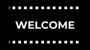 creative motion blur animation , the text of the word welcome is written in white on a black background