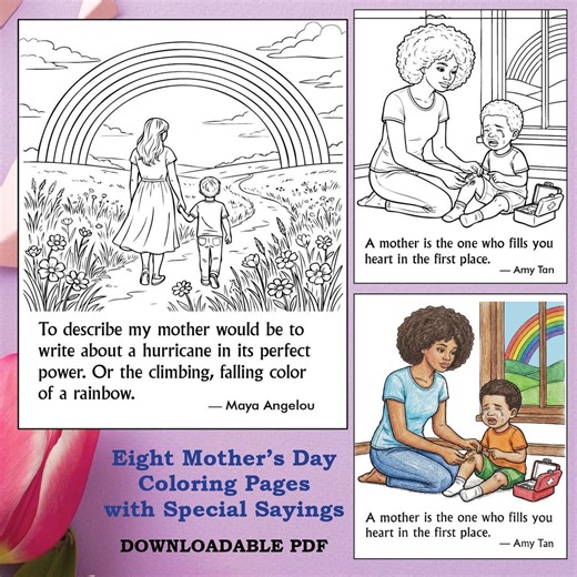 Mother's Day Coloring Pages | Famous Saying About Moms - Etsy