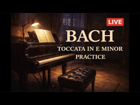 practicing bach toccata for piano competition!
