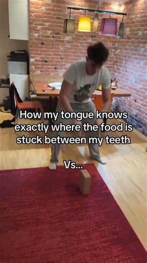 Your Tongue vs. Your Finger Finding Stuck Food 💀🦷 (Why Is It Like This?!) #shorts
