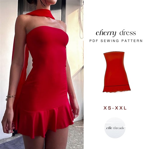 Strapless Ruffled Dress Sewing Pattern: Beginner Friendly (digital PDF Download, XS-XXL) - Etsy