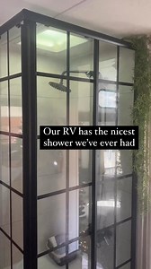 We've seen some pretty awesome RV shower renovations over the years. You don't have to settle for the flimsy plastic shower surround that comes standard in many RVs. Have you upgraded your RV bathroom? We want to see more! 🚿🛁 See more of this beautiful RV renovation at Kate O'Phalen #rvinspiration #rvlife #rvmakeover #rvbathroom #rvshower #lovethatrv #rvlifestyle | Love That RV