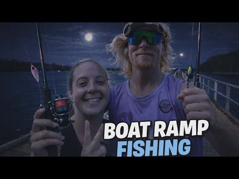 Fishing at night off the dock ( boat ramp session #6 )