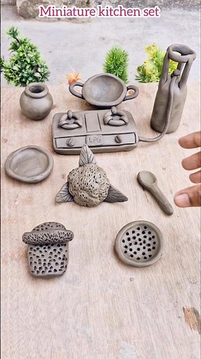 🍜amazing miniature handmade kitchen set with clay🍽mini kitchen set☕️polymer clay art