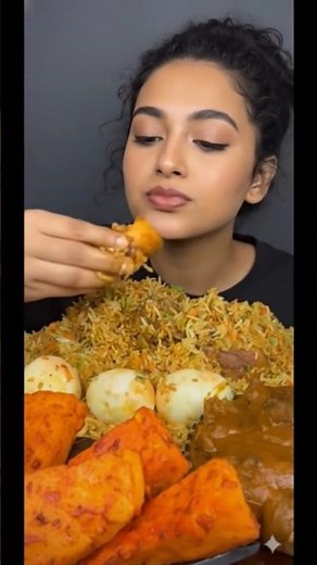 ASMR Eating Chicken Biryani| Spicy Biryani Eating Sounds |Relaxing Mukbang Video No Talking #chicken