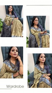 Soft Andi silk sharee with excellent natural dye work Contrast blouse piece #wardrobebd | Wardrobe