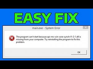 How To Fix Api-ms-win-core-synch-l1-2-0.dll Error in Windows