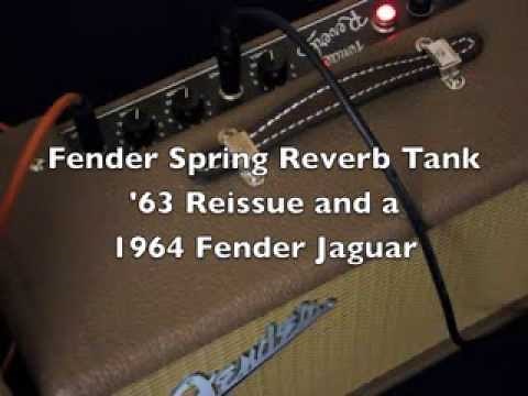 '63 Reissue Fender spring reverb tank and 1964 Fender Jaguar