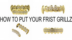 Watch TSANLY Gold Grillz Teeth Set 24k Plated Gold CZ Diamonds Vampire Fangs Grillz Top & Bottom Set Ic... on Amazon Live