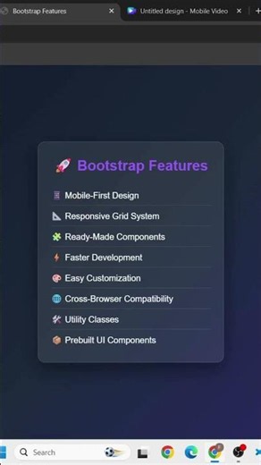 🚀 Top 8 Bootstrap Features Every Beginner Should Know! 💙 #shorts