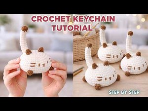 Cute Cat Crochet Keychain Tutorial 🐱 | Easy Step-by-Step Crochet Ideas for Beginners
