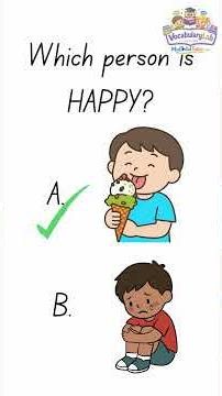 Happy 😊 | Feeling Words for Kids | VocabularyLab #001 #kids #class3english #school
