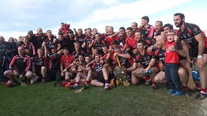 Liam Spratt spoke to the Oulart-The Ballagh captain, Garrett Sinnott, following their Pettitts SuperValu Senior Hurling victory over Cloughbawn at Innovate Wexford Park on Sunday. | Official Wexford GAA