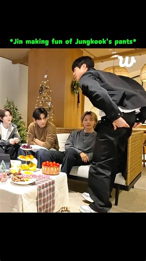 Jin Teased Jungkook About His Sagging Pants 🤣🤣 #shorts #bts #jungkook #jin #jimin