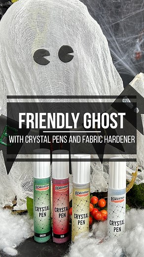 Annie's Design- Friendly Ghost👻 Watch Pentart’s video about a friendly Ghost. For this project Anikó used Fabric hardener, Eva sheet and Crystal pen.🖌 - - - - - - - - - - - - - - - - - - - - - - - - Annie's Design- Kedves kis szellem👻 Nézd meg a Pentart videóját, a kedves kis szellemről amihez Anikó textil keményítőt és kristálytollat használt. 🖌 #novelties #crystalpaste #fabrichardener #diy #homedecor #creative #pentartofficial #decoration #halloween #ghost | Pentacolor