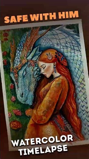 Safe With Him 🐉✨ | Watercolor Timelapse