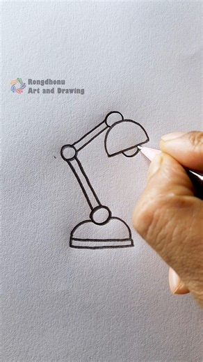 Table Lamp Drawing 🛋️ Easy Drawing #short #reels | Rongdhonu Art and Drawing