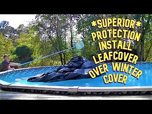 Install Leaf Net Over Winter Pool Cover (above ground pool)