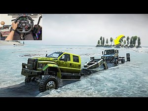 Ford f-750 Super Duty | Rescue a drowned Mercedes 406 | SnowRunner | Logitech G29 Steering Wheel