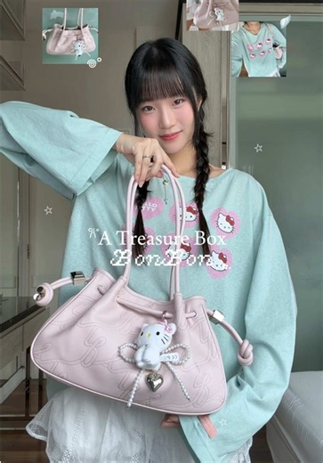 𐙚˚ unboxing | A Treasure Box - BonBon 🎀💭 เลือกสี milky rose มาาา น่ารักมากกกก <33 @A TREASURE BOX #ATreasureBoxBonBon #unboxing #bag #ootd