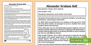 Alexander Bell Significant Individual Fact Sheet
