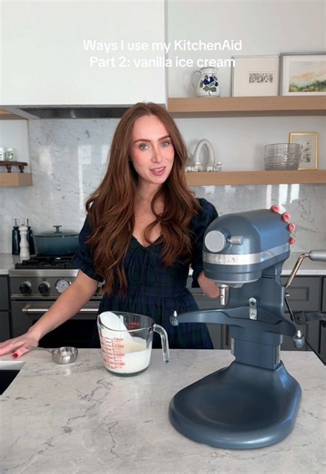 ways i use my @KitchenAid part two: vanilla ice cream! my no chill vanilla ice cream cream is my base for most ice cream recipes i make. it’s fluffy, delicious & only a couple ingredients! #kitchenaid #standmixer #icecream #homemadeicecream