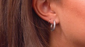 Pandora Signature Women's Sterling Silver Hoop Earrings