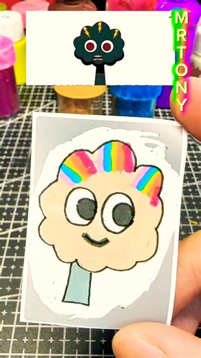 Sprunki OC Cloudy phase 1 with scratch-off stickers #sprunki #cloudy #scratchofflabel #diy