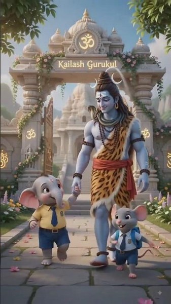 पहली बार स्कूल जा रहे बेबी गणेश! 😍 माता पार्वती और शिव जी का प्यार | cartoon #mahadev #short