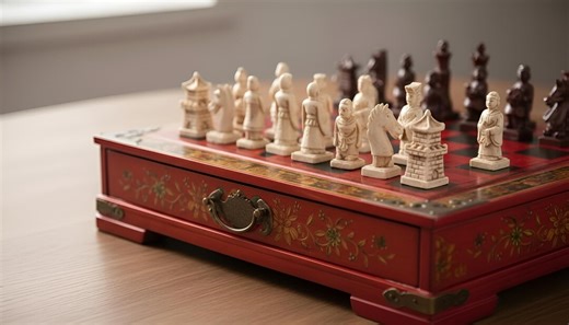 Asian Chess Set With Carved Ancient Pieces - Etsy
