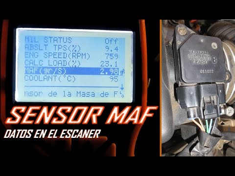 Sensor MAF, Datos de referencia en el escaner (Toyota)