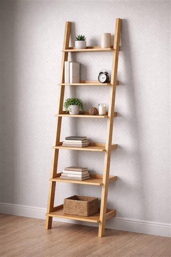 Wooden Ladder Shelf Plan – DIY Leaning Display Rack Blueprint - Etsy