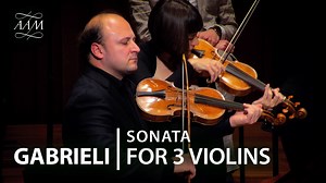 From our New Worlds: South America programme, this is Giovanni Gabrieli's Sonata for three violins, with violinists Bojan Čičić, Persephone Gibbs and George Clifford. | Academy of Ancient Music