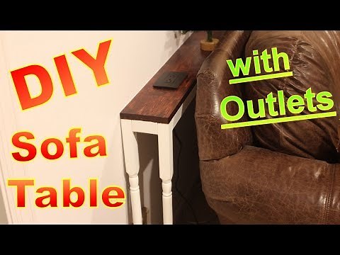 DIY Behind Sofa Table with Outlets