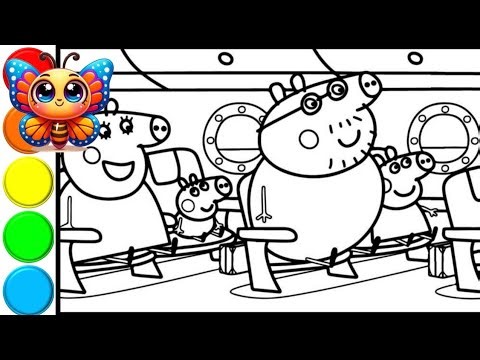 Peppa Pig is on a train for a family holiday || Learn how to draw Peppa Pig