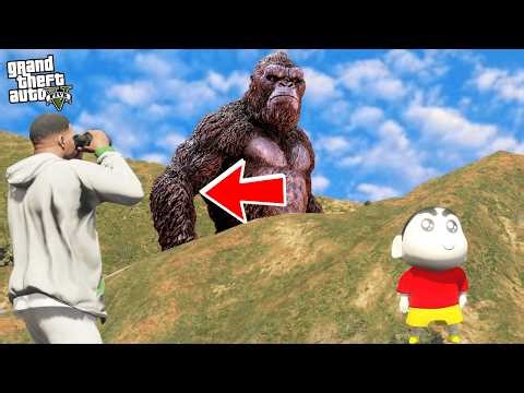 Franklin & Shinchan Trapped by Giant King Kong in Los Santos ! in GTA 5 in Telugu