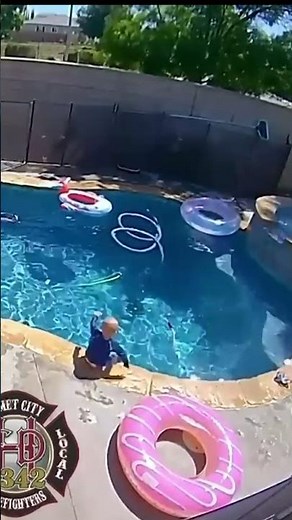 1-year-old saved from drowning in pool by dad