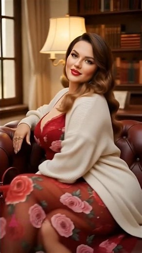 Curvy Plus Size Stunning Red Floral Dress Look! 🔥 #PlusSizeFashion #Curvy #BodyPositivity