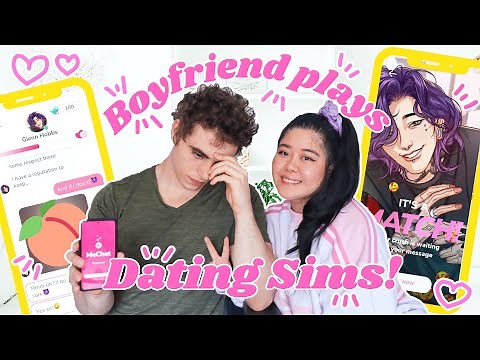 BOYFRIEND PLAYS DATING SIMULATORS (and loves it) | MeChat Dating Sim Game