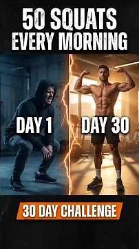 50 Squats Every Morning for 30 Days Unbelievable Results.#fitness #HomeWorkout