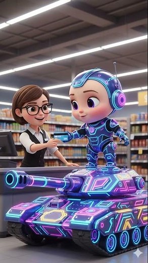 🤖🚀 Little Robot on a Colorful Tank – The Brightest Adventure Ever!