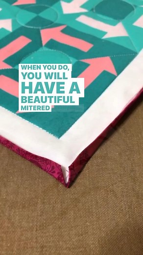 Mitered Binding W/Backing Fabric 😀. #quilting #machinequilting #quiltingtips #sewingtips #beginnerquilter #livingwaterquilter #modernquilting #geraldineawilkins #quiltersofinstagram | Living Water Quilter, LLC