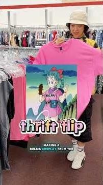 Making a Bulma cosplay from the thrift store 🐉🟠 #dragonball #bulma #cosplay