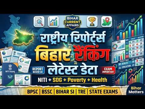 Bihar State Profile Latest Data 2025–2026 | Economy Poverty HDI SDG Rank Bihar | BPSC BSSC Exams