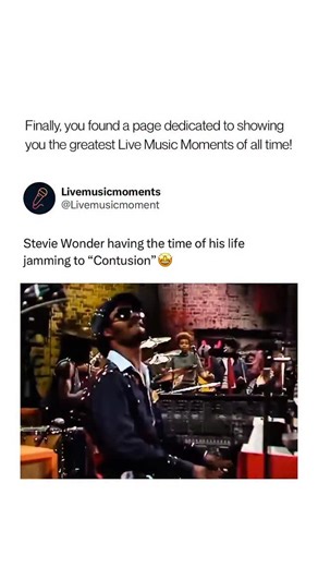 Live Music Moments on Instagram: "Stevie Wonder’s band tearing through “Contusion” became one of the standout live moments of his mid-1970s era. The track, an explosive fusion instrumental from Songs in the Key of Life, was built to be played loud, fast, and with total freedom — and every musician onstage locked into that energy while Stevie drove the groove from the keyboard. Performances of “Contusion” from this period showed how deep his musical range really was. Between the intricate guitar