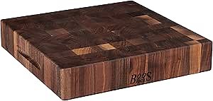 John Boos Block WAL-CCB151503 Classic Reversible Walnut Wood End Grain Chopping Block, 15 Inches x 15 Inches x 3 Inches