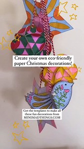 5K views · 69 reactions | Create your own eco-friendly paper Christmas decorations! Head to MINIMADTHINGS.COM to download the printable templates. | Mini Mad Things | Facebook