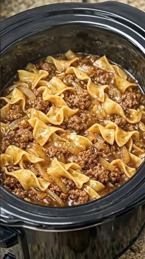 Slow Cooker French Onion Beef & Noodles