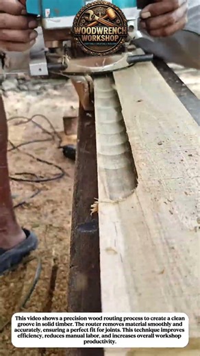 Precision Wood Routing Process | Clean Groove Cutting Technique
