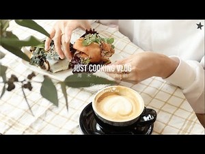 没事就做饭Vlog-简单的快乐|贝果两吃|奶酪苹果挞Apple Cream Cheese Tart|🍄蘑菇贝果披萨Mushroom Begal Pizza|三文鱼贝果|滑蛋鸡肉饭|久违的海滩和冷萃咖啡